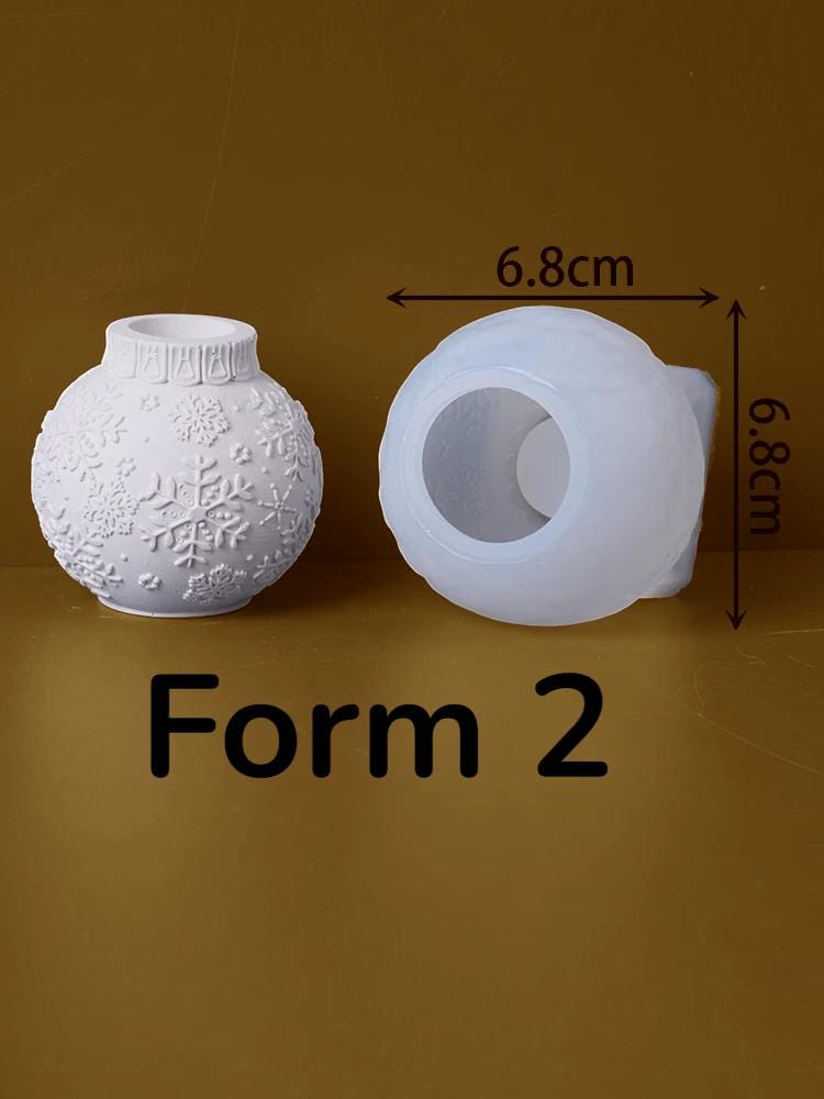 Silikon Gießform Kugel-Kerzenständer | Weihnachtskugel-Form | Für Raysin, Beton, Keraflott & Epoxidharz | Wiederverwendbar