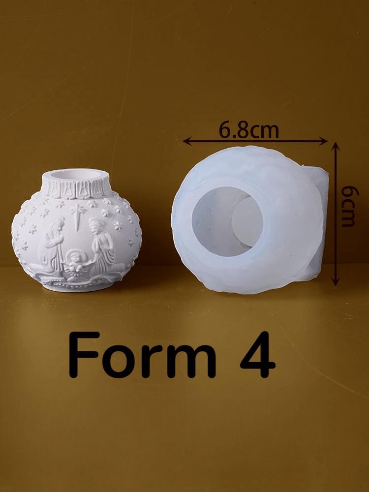 Silikon Gießform Kugel-Kerzenständer | Weihnachtskugel-Form | Für Raysin, Beton, Keraflott & Epoxidharz | Wiederverwendbar