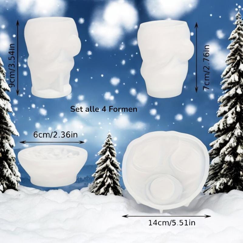 Silikon Gießform, Silikonform, Schneemann am Lagerfeuer, Raysin, Keraflott