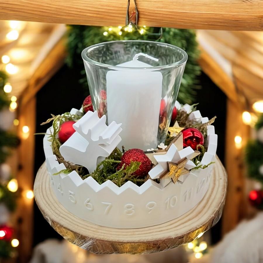 Silikonform, Gießform, Gemütlich, Adventkalender, Zahlen 1 -31, ewiger Kalender, Weihnachten,