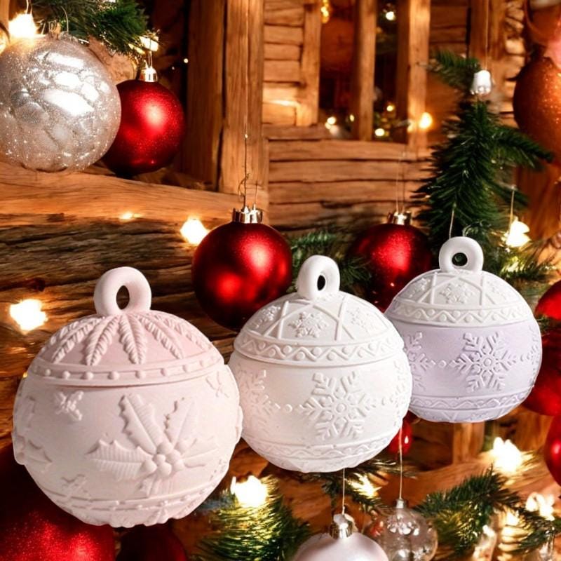 Silikon Gießform, Weihnachtsdose, Weihnachtskugel