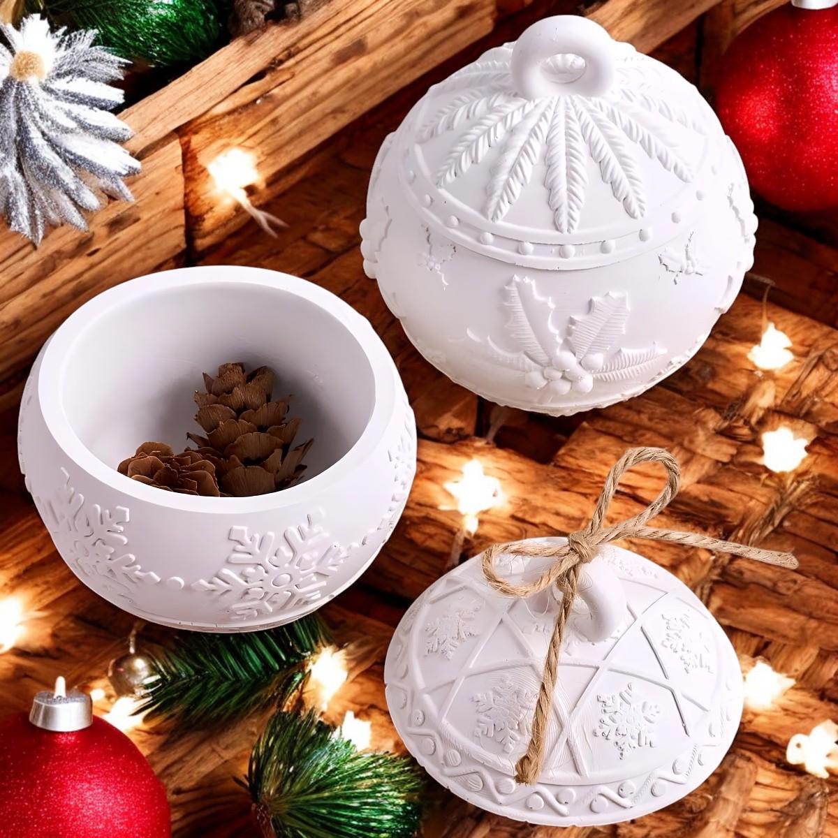 Silikon Gießform, Weihnachtsdose, Weihnachtskugel
