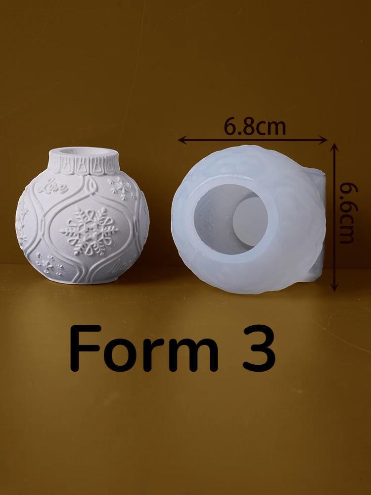 Silikon Gießform Kugel-Kerzenständer | Weihnachtskugel-Form | Für Raysin, Beton, Keraflott & Epoxidharz | Wiederverwendbar