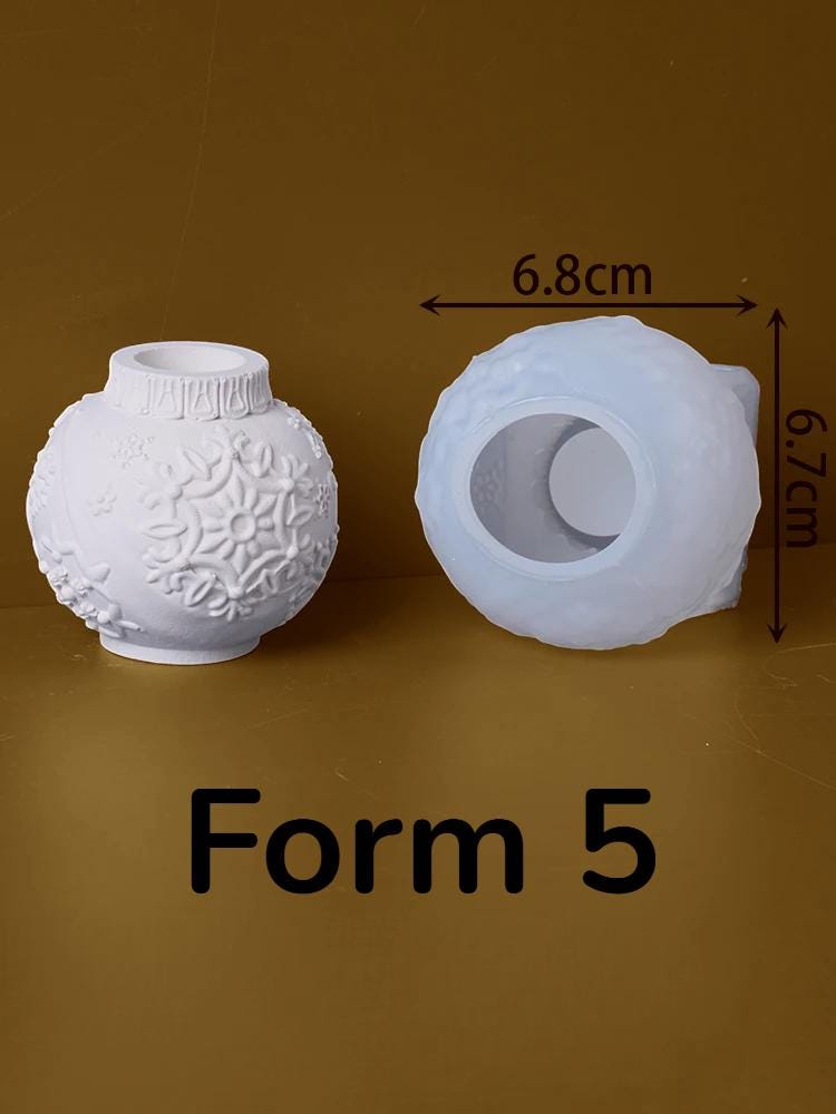 Silikon Gießform Kugel-Kerzenständer | Weihnachtskugel-Form | Für Raysin, Beton, Keraflott & Epoxidharz | Wiederverwendbar