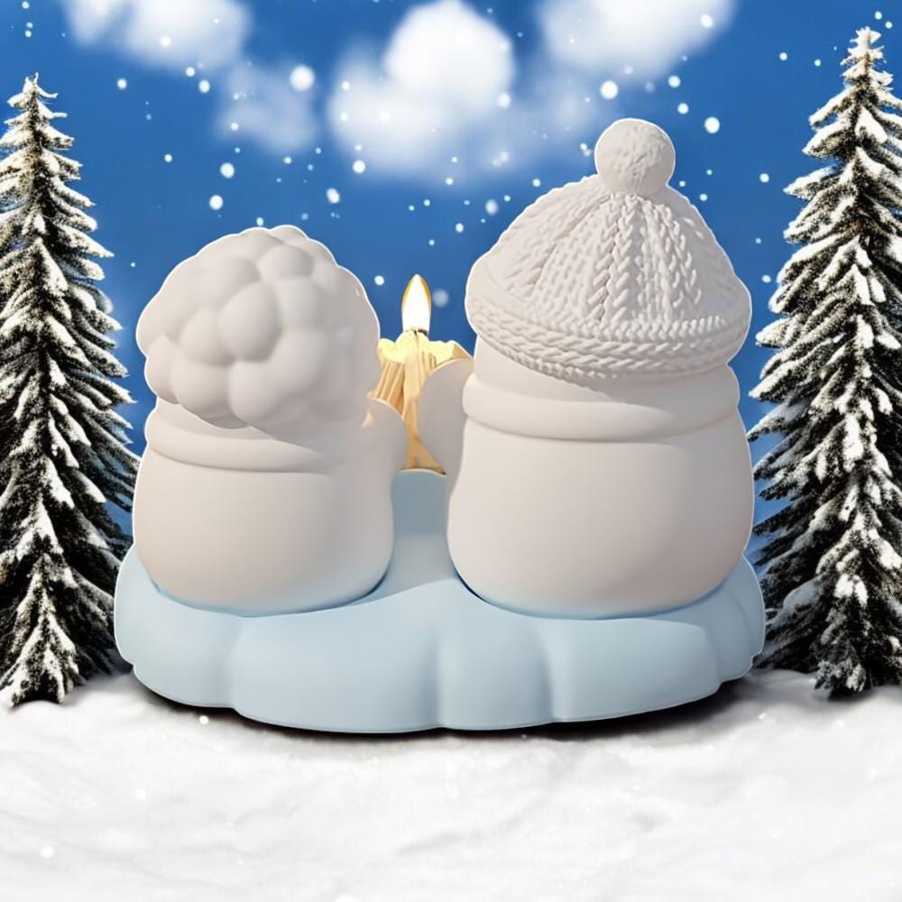 Silikon Gießform, Silikonform, Schneemann am Lagerfeuer, Raysin, Keraflott