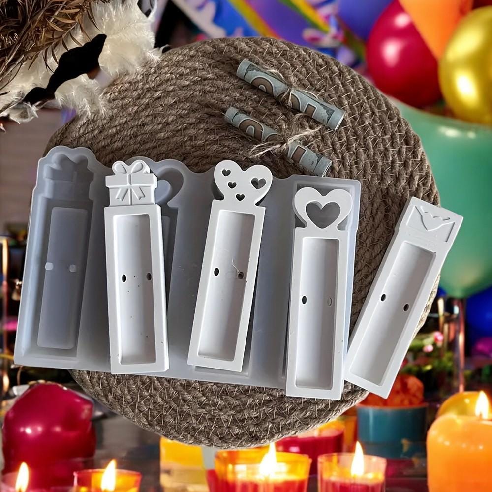 Silikonform, Silikongießform, Gießform, Giessform Silikon, 4 Schokoladehalter, Geldscheinverpackung, Geschenkverpackung