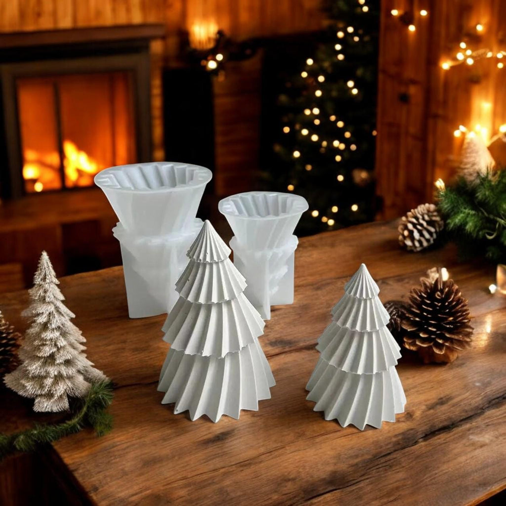 Silikonform, Weihnachtsbaum, Adventszeit, 2 Formen Set, Weihnachtsdekoration, Gießform, Gemütlich, Weihnachten