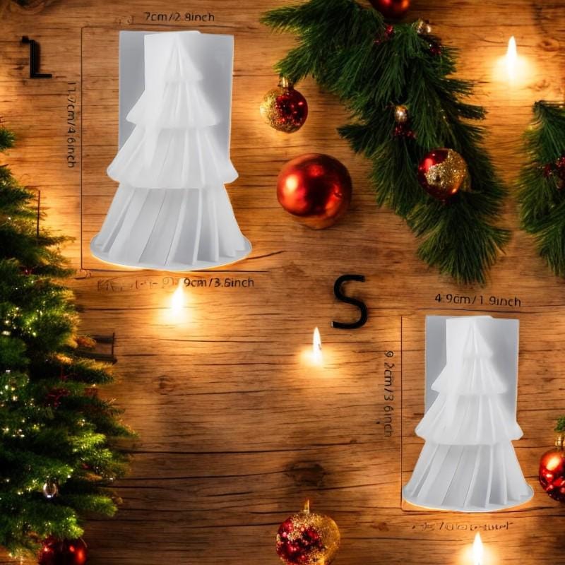 Silikonform, Weihnachtsbaum, Adventszeit, 2 Formen Set, Weihnachtsdekoration, Gießform, Gemütlich, Weihnachten