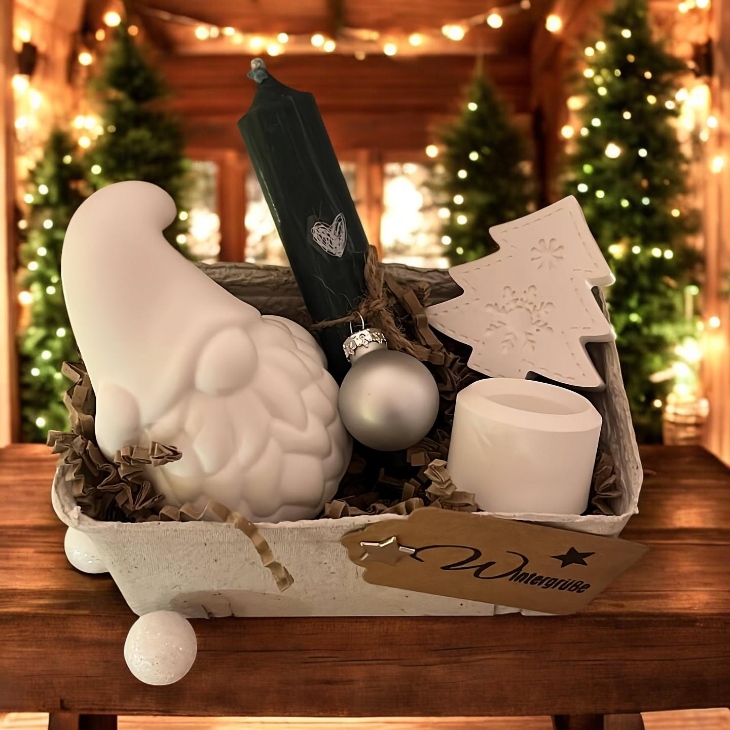 Silikon Gießform Wichtel Zwerg | Gießform Weihnachten Raysin Keraflott | Silikonform Deko Figur | DIY Basteln, Geschenkidee