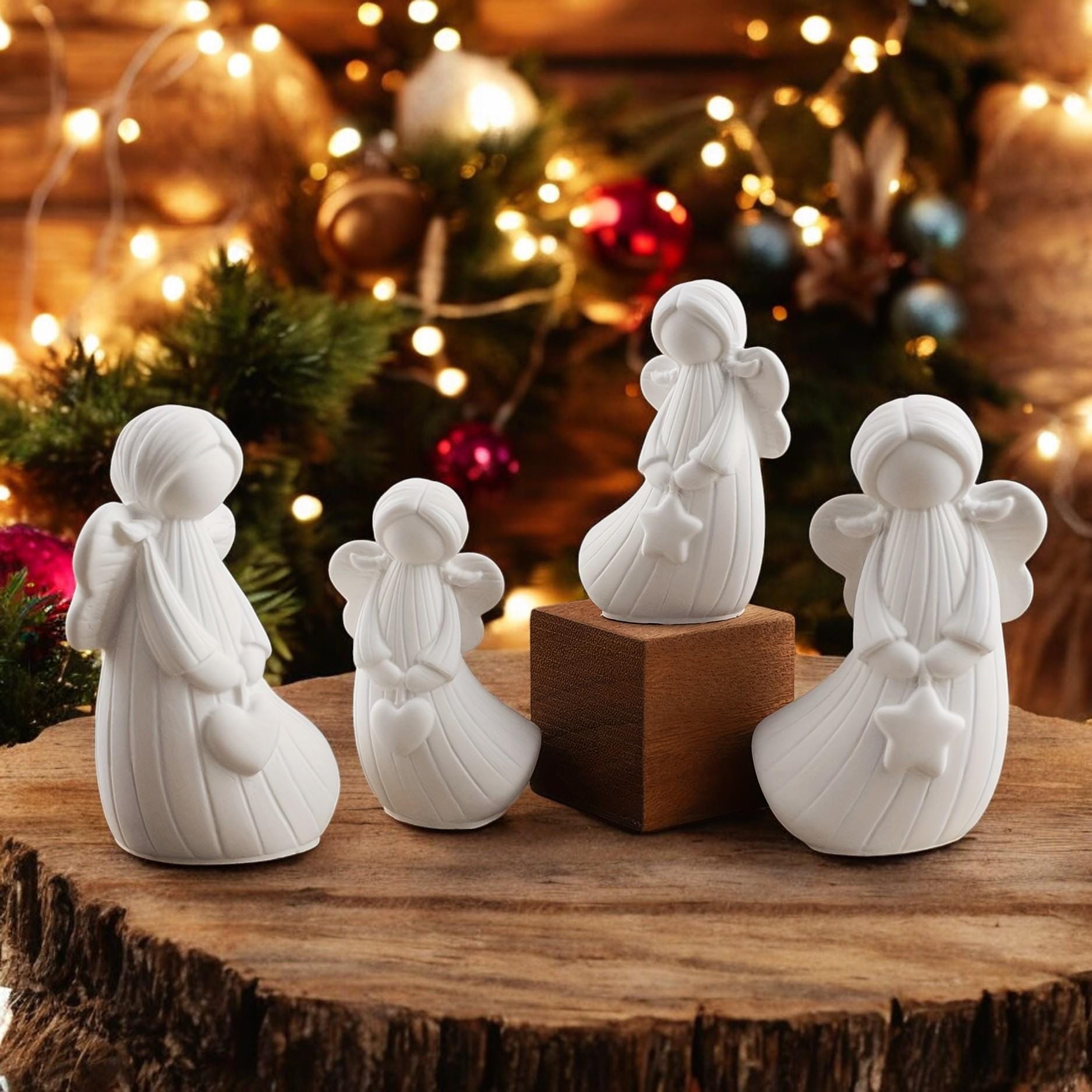 Silikonform Engel Weihnachten – 2 Gießformen (Herz + Stern) in 2 Größen | DIY Gießform | Weihnachtsdeko & Geschenkidee