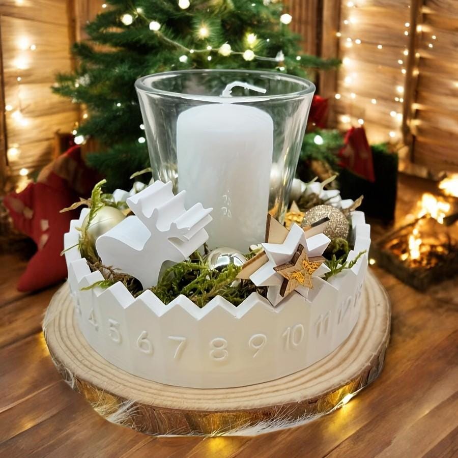 Silikonform, Gießform, Gemütlich, Adventkalender, Zahlen 1 -31, ewiger Kalender, Weihnachten,