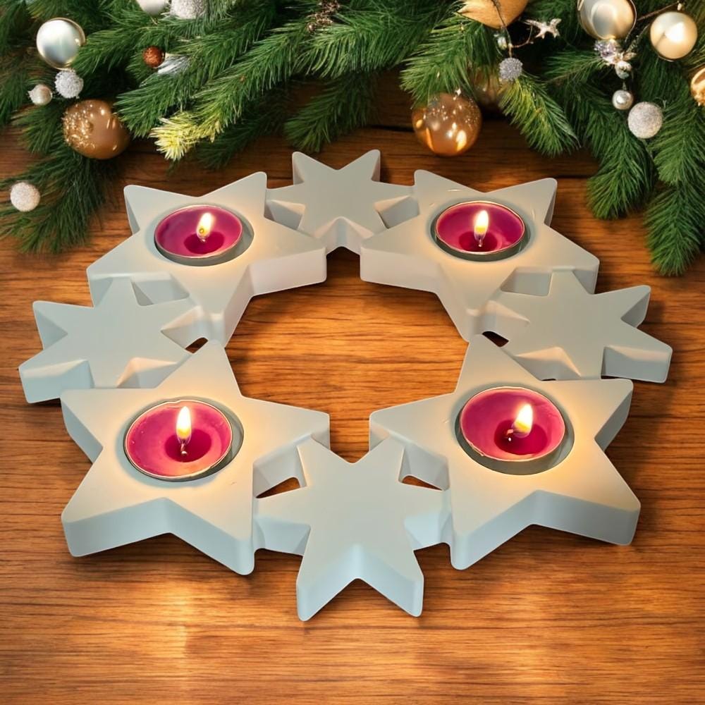 Silikonform Adventskranz – 4× Teelicht-Halter