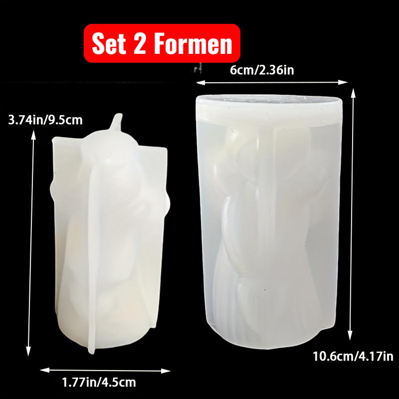 Engel Silikonform Weihnachten – 2 Engel-Formen für Gießharz, Beton, Raysin & Seife | DIY Engel Deko