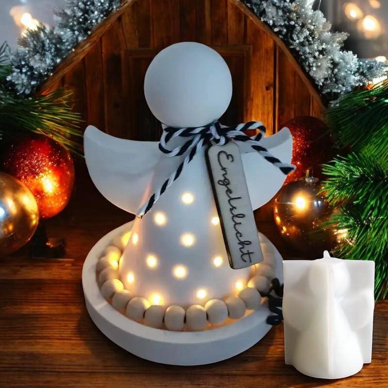 Engel, Licht, Weihnachten, Silikon Gießform, Silikonform, Gießform Silikon,für LED Ballonlichter, Teelicht