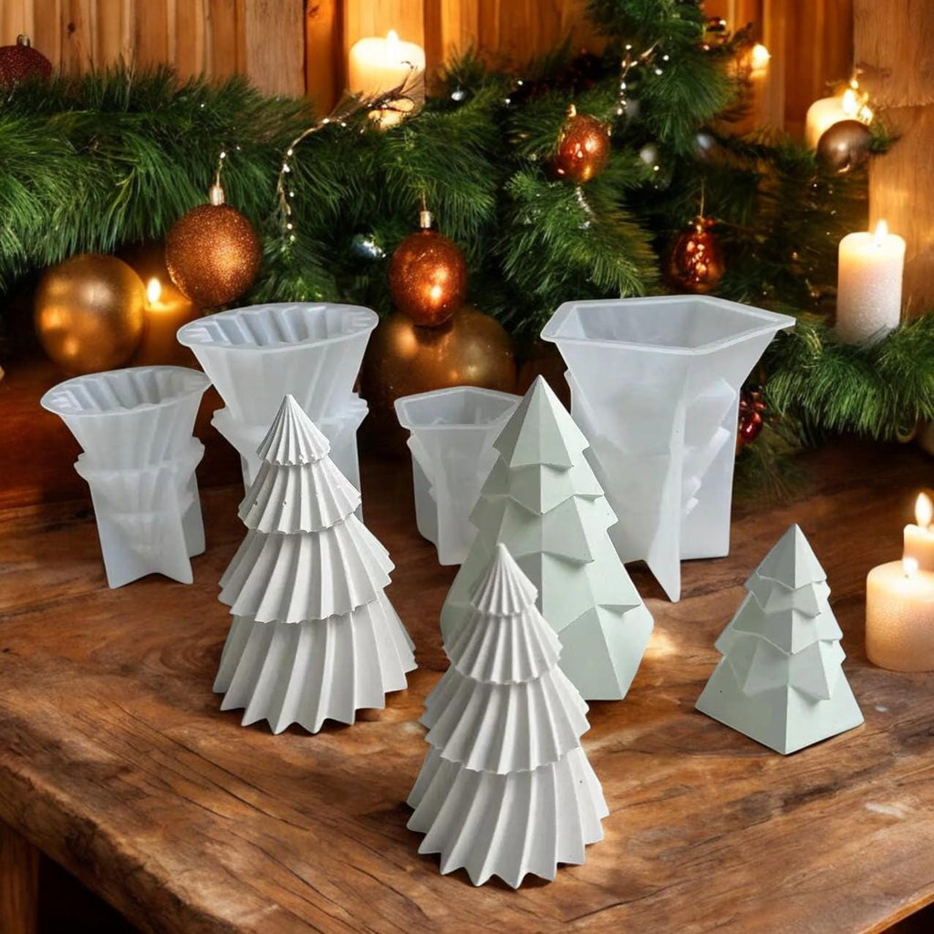 Silikonform, Weihnachtsbaum, Adventszeit, 2 Formen Set, Weihnachtsdekoration, Gießform, Gemütlich, Weihnachten
