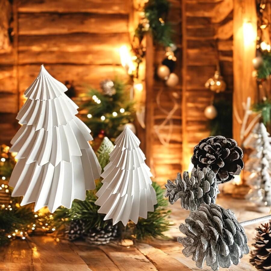 Silikonform, Weihnachtsbaum, Adventszeit, 2 Formen Set, Weihnachtsdekoration, Gießform, Gemütlich, Weihnachten