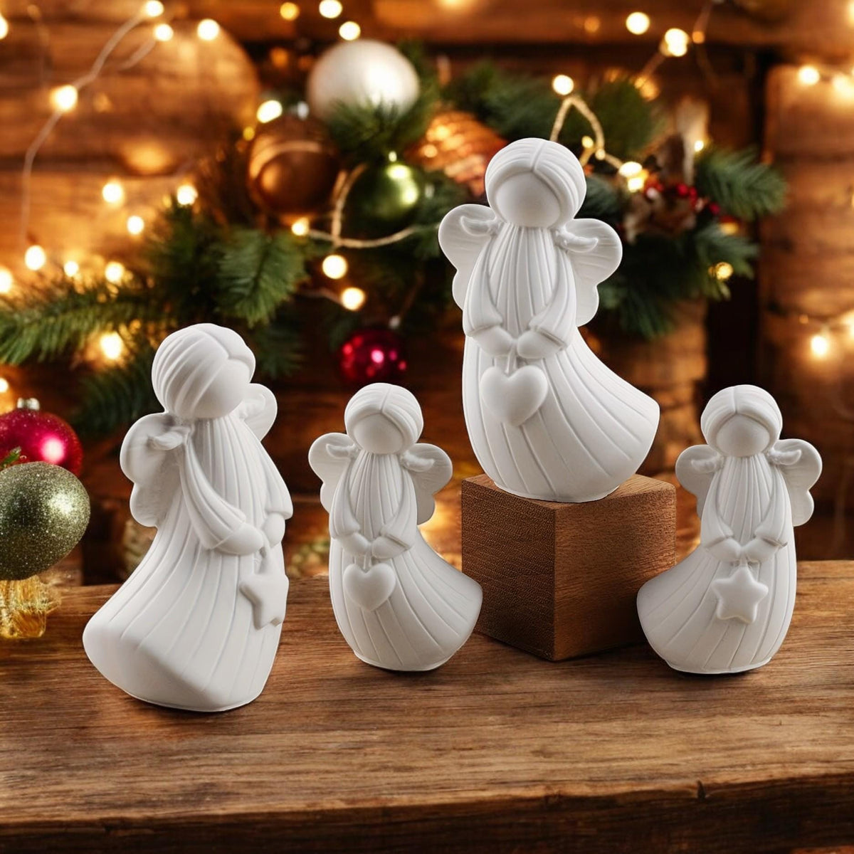 Silikonform Engel Weihnachten – 2 Gießformen (Herz + Stern) in 2 Größen | DIY Gießform | Weihnachtsdeko & Geschenkidee