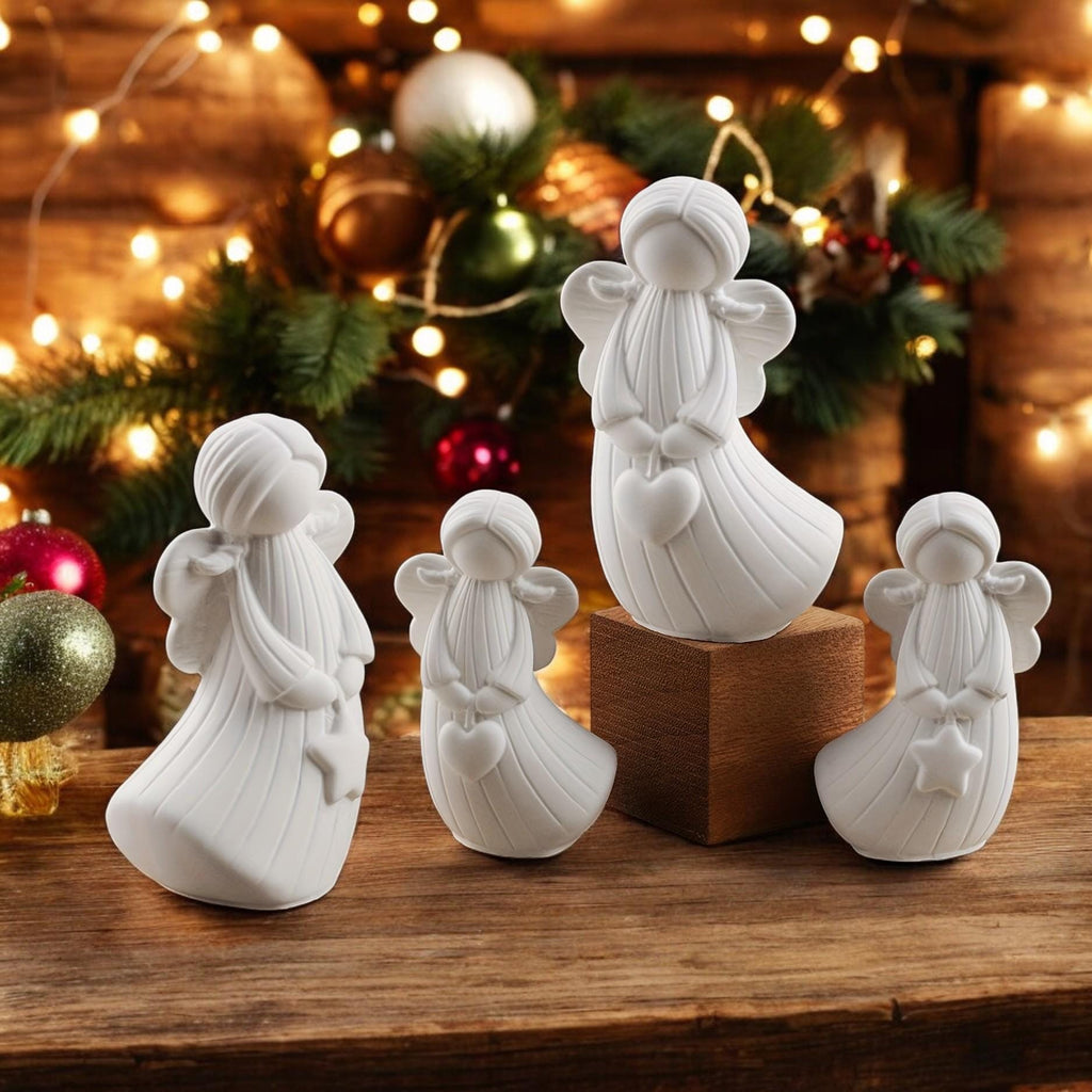 Silikonform Engel Weihnachten – 2 Gießformen (Herz + Stern) in 2 Größen | DIY Gießform | Weihnachtsdeko & Geschenkidee