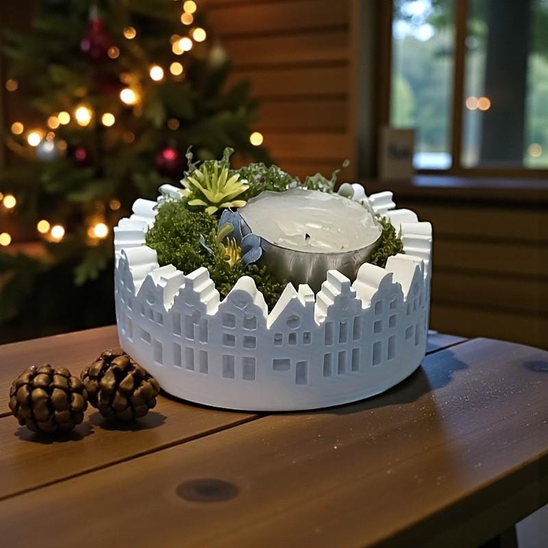 Silikon Gießform rundes Lichthaus 9x4 cm – Kerzenhalter/Schale für Raysin, Keraflott & Beton