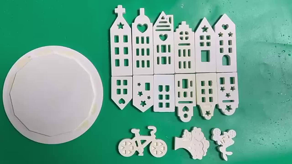 Silikon Gießform, Giessform Silikon, Licht Haus, Set 4 Formen, von Landschaft gestalten, Raysin, Keraflott