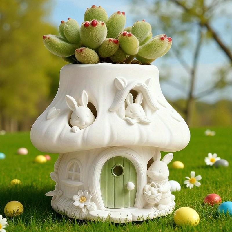 Silikon Gießform Osterhaus Pflanzgefäß – Blumentopf Form für Beton, Raysin & Keraflott, Osterdeko