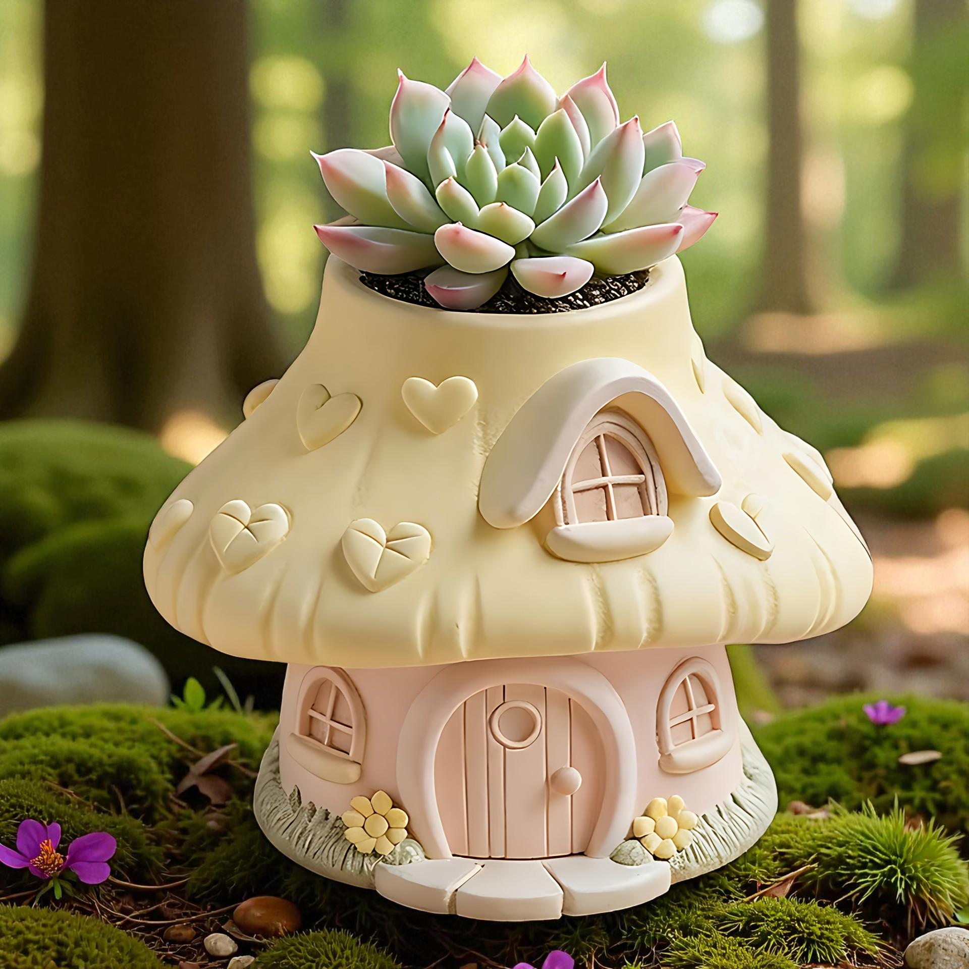 Silikon Gießform Feenhaus Pflanzgefäß – Blumentopf Form für Beton, Raysin & Keraflott, Osterdeko