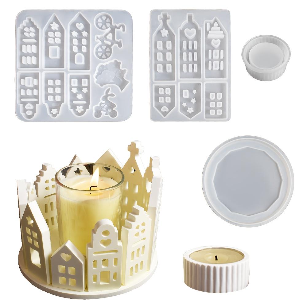 Silikon Gießform, Giessform Silikon, Licht Haus, Set 4 Formen, von Landschaft gestalten, Raysin, Keraflott