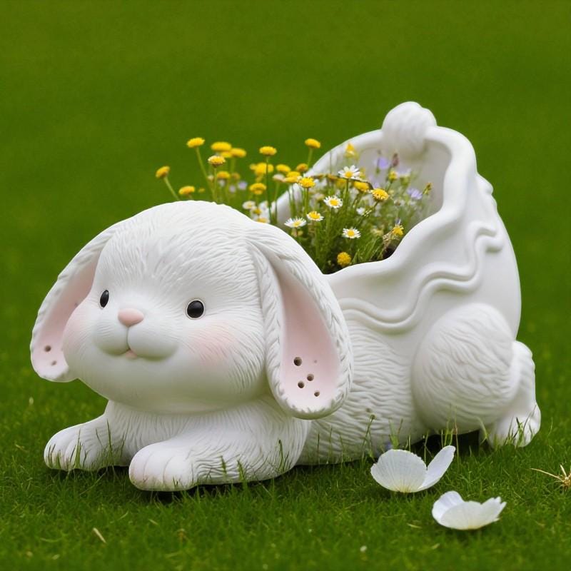 Silikon Gießform Osterhase Pflanzgefäß – Hasen Blumentopf Form für Beton, Raysin & Keraflott, Osterdeko DIY