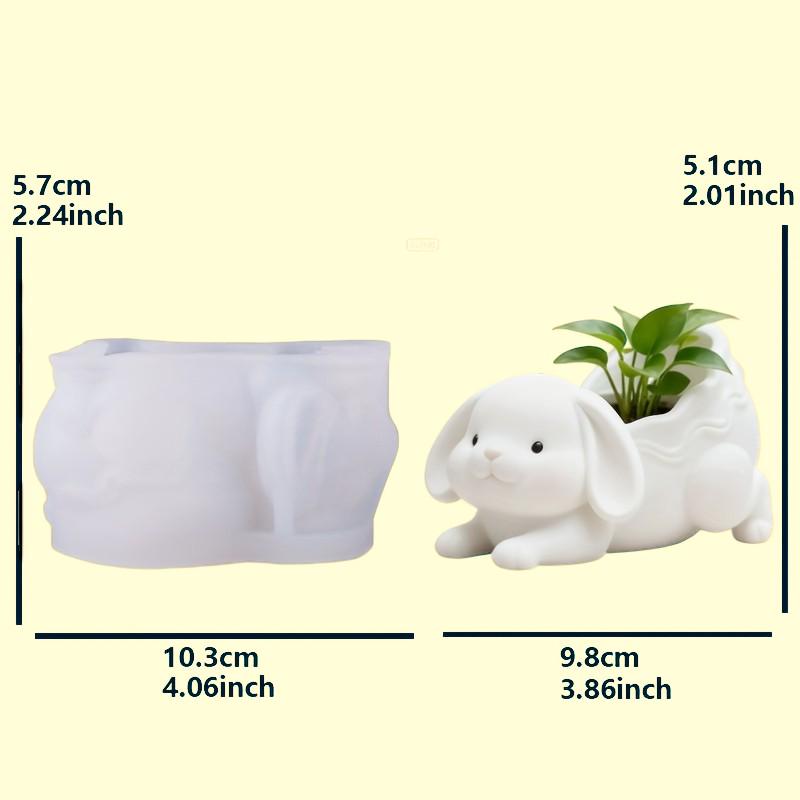 Silikon Gießform Osterhase Pflanzgefäß – Hasen Blumentopf Form für Beton, Raysin & Keraflott, Osterdeko DIY