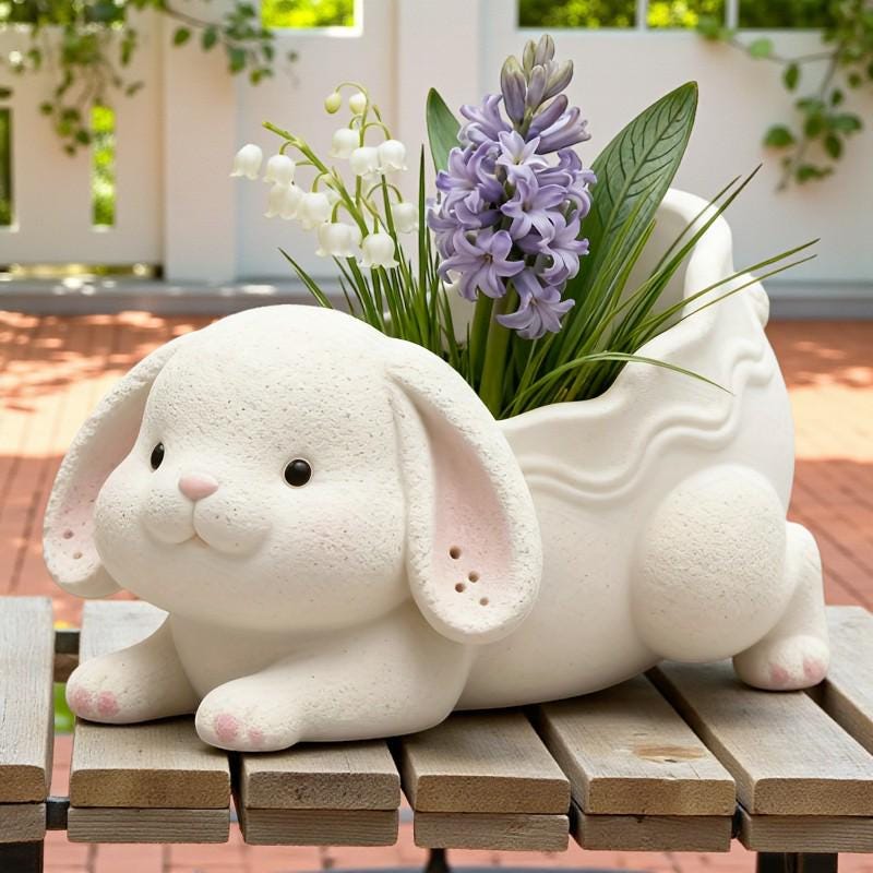 Silikon Gießform Osterhase Pflanzgefäß – Hasen Blumentopf Form für Beton, Raysin & Keraflott, Osterdeko DIY