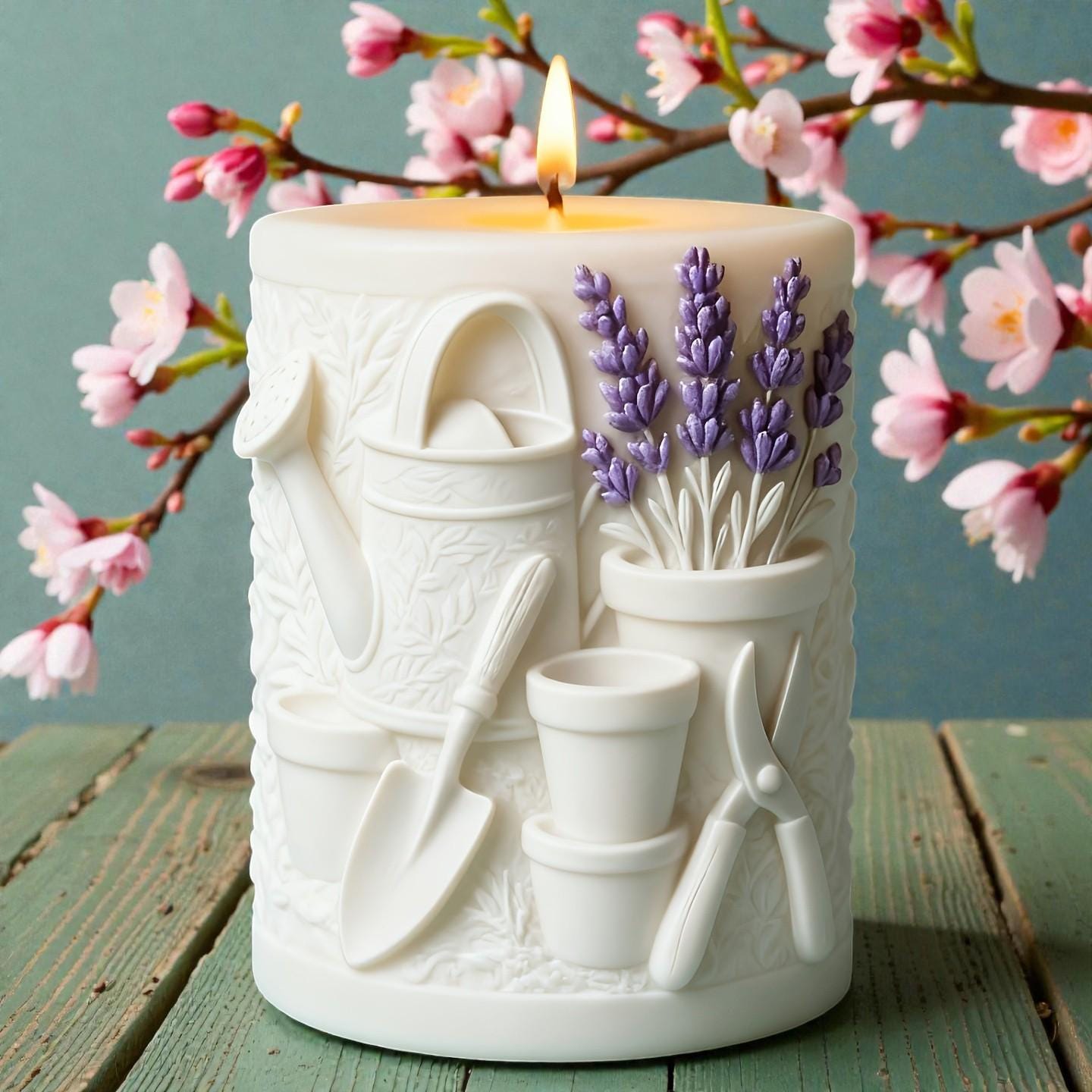 Kerzengießform Gärtnerkerze aus Silikon – Blumenkerze selber machen mit Sojawachs, Bienenwachs & Paraffin – Frühlings, Sommer, Osterdeko