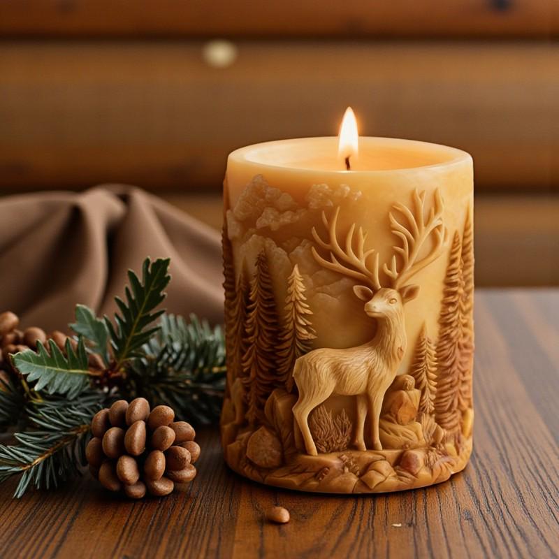 Kerzengießform Hirsch aus Silikon – 3D Kerzenform für DIY Kerzen, Winter & Weihnachtsdeko, Sojawachs/Bienenwachs