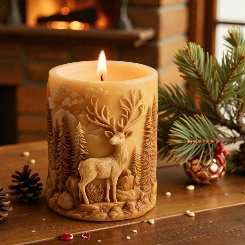 Kerzengießform Hirsch aus Silikon – 3D Kerzenform für DIY Kerzen, Winter & Weihnachtsdeko, Sojawachs/Bienenwachs