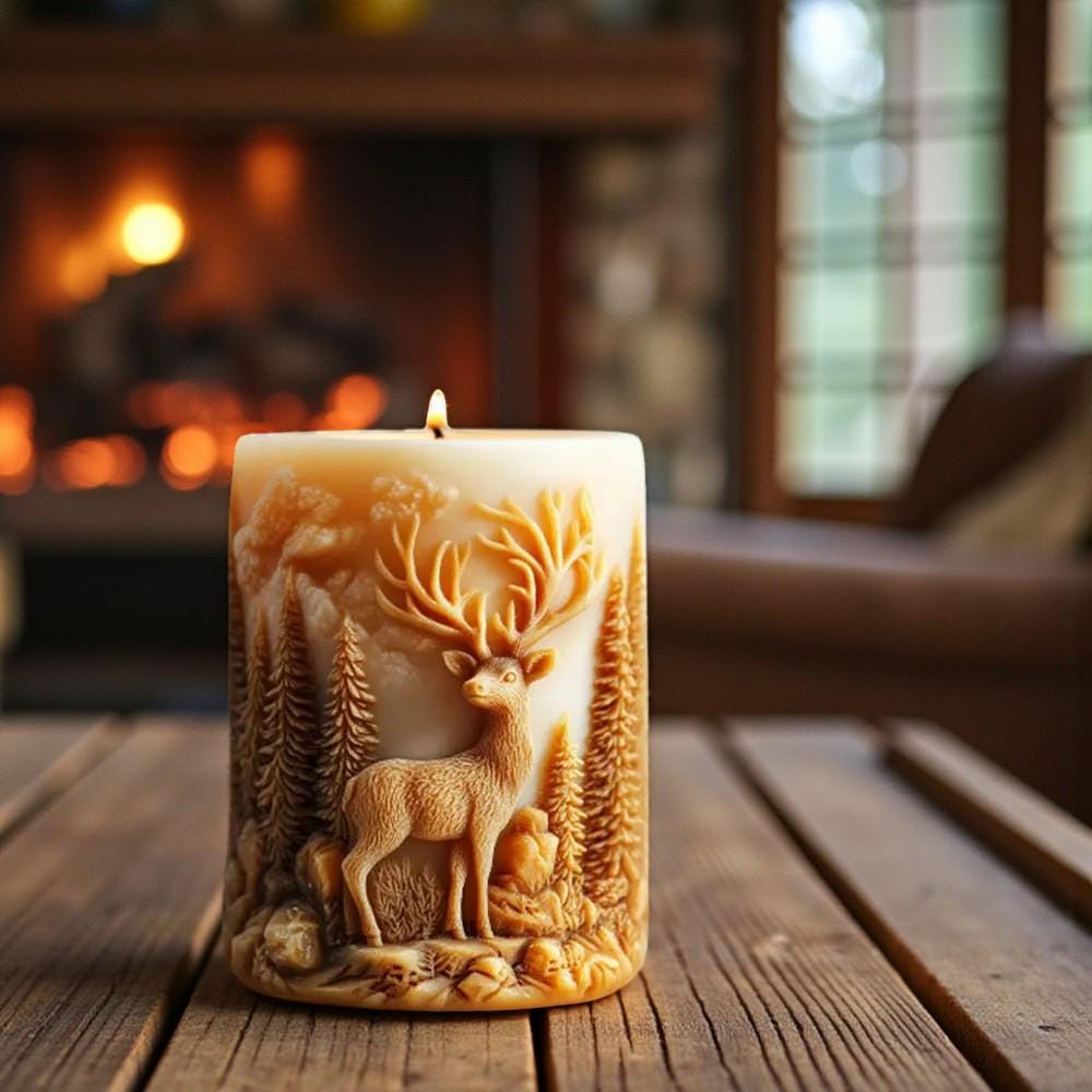 Kerzengießform Hirsch aus Silikon – 3D Kerzenform für DIY Kerzen, Winter & Weihnachtsdeko, Sojawachs/Bienenwachs