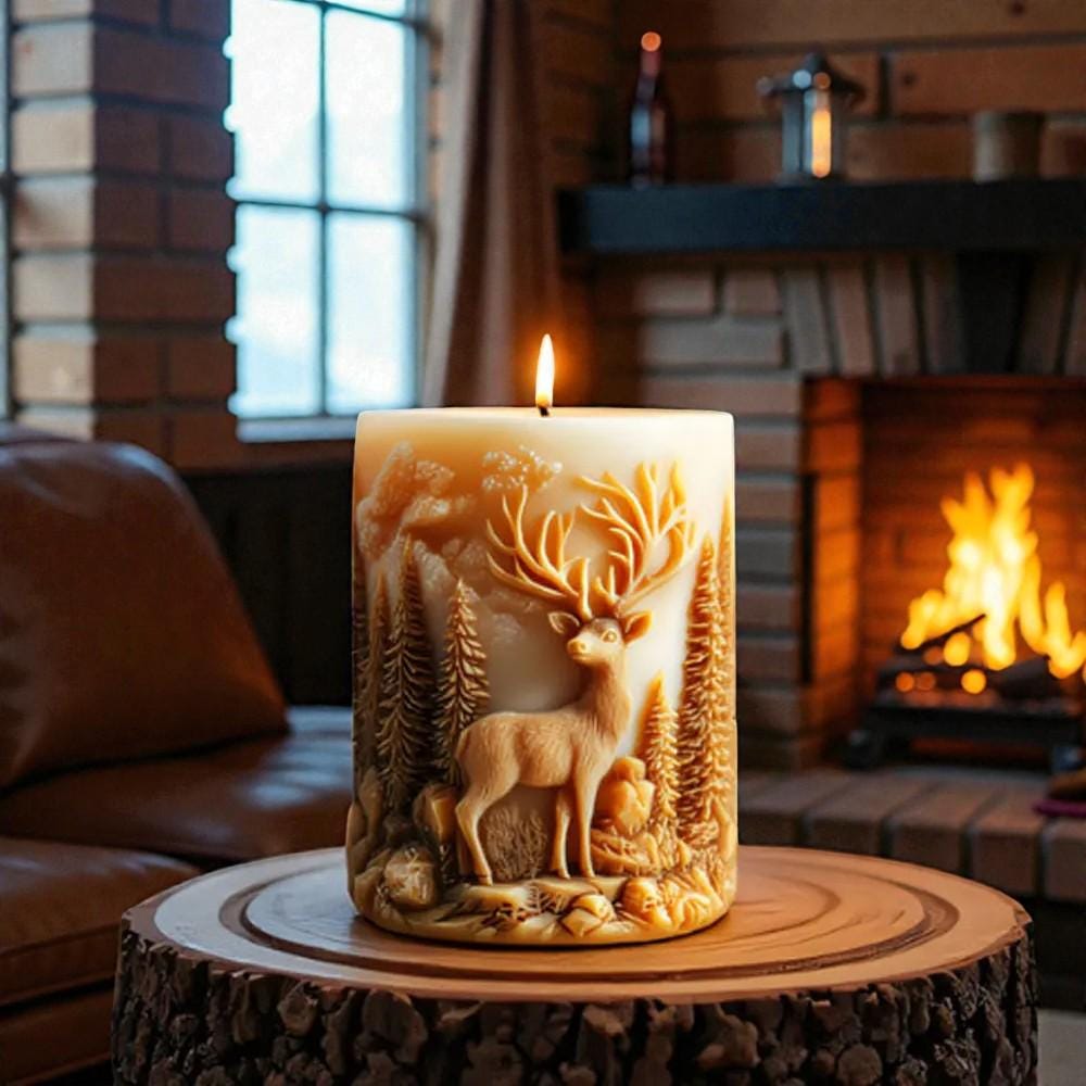 Kerzengießform Hirsch aus Silikon – 3D Kerzenform für DIY Kerzen, Winter & Weihnachtsdeko, Sojawachs/Bienenwachs