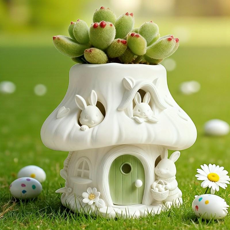 Silikon Gießform Osterhaus Pflanzgefäß – Blumentopf Form für Beton, Raysin & Keraflott, Osterdeko