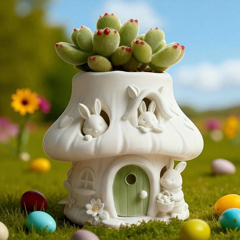 Silikon Gießform Osterhaus Pflanzgefäß – Blumentopf Form für Beton, Raysin & Keraflott, Osterdeko