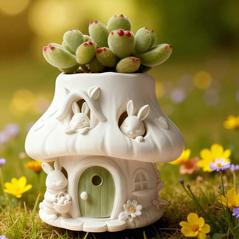 Silikon Gießform Osterhaus Pflanzgefäß – Blumentopf Form für Beton, Raysin & Keraflott, Osterdeko