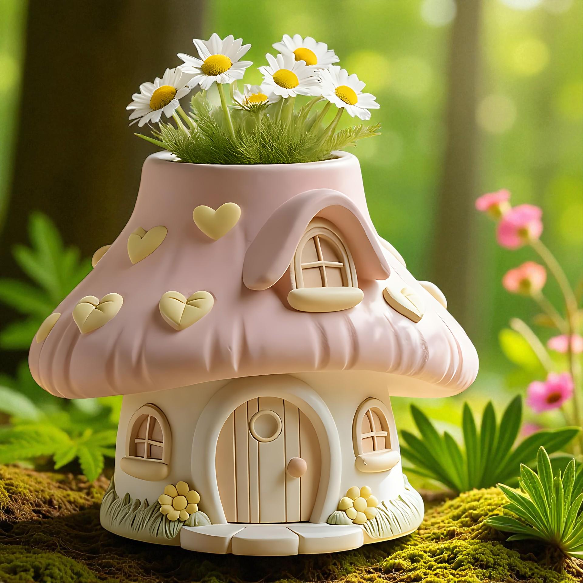 Silikon Gießform Feenhaus Pflanzgefäß – Blumentopf Form für Beton, Raysin & Keraflott, Osterdeko