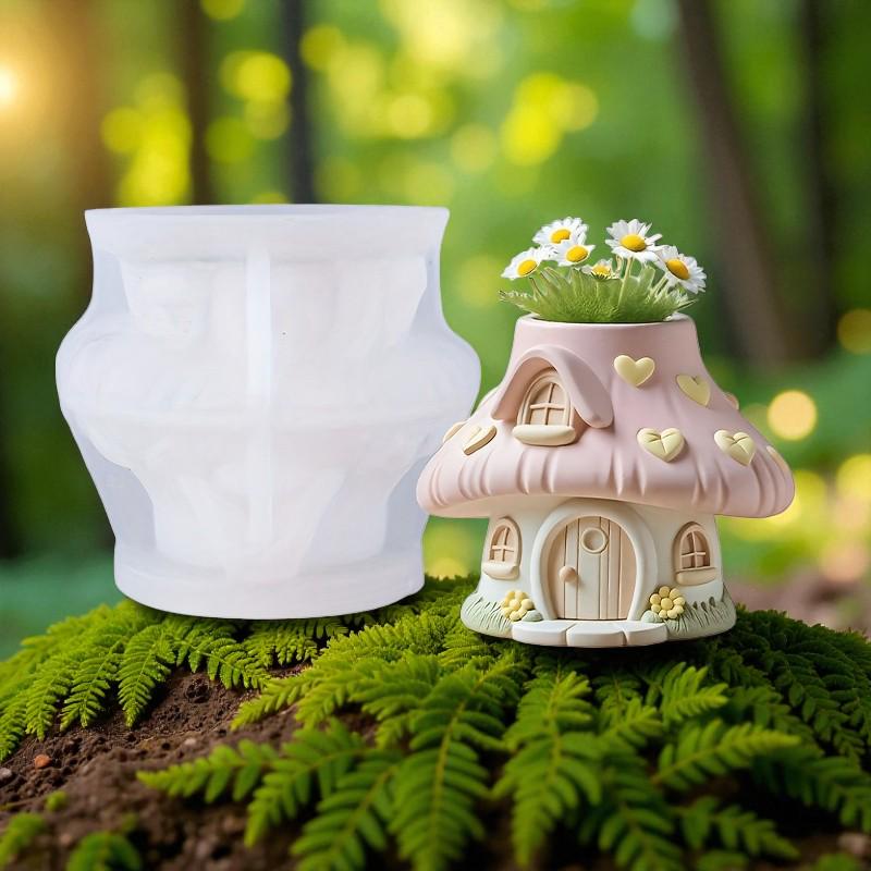 Silikon Gießform Feenhaus Pflanzgefäß – Blumentopf Form für Beton, Raysin & Keraflott, Osterdeko
