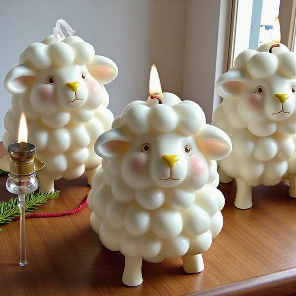 Kerzengießform "Osterlamm" aus Silikon – Blumen-Kerze selber machen | Für Sojawachs, Bienenwachs & Paraffin | Frühlings-Osterdeko