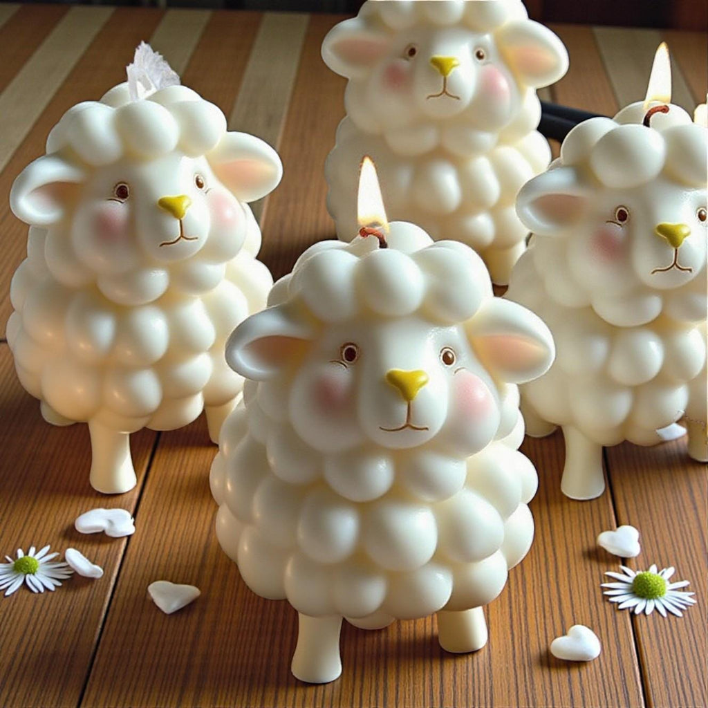 Kerzengießform "Osterlamm" aus Silikon – Blumen-Kerze selber machen | Für Sojawachs, Bienenwachs & Paraffin | Frühlings-Osterdeko