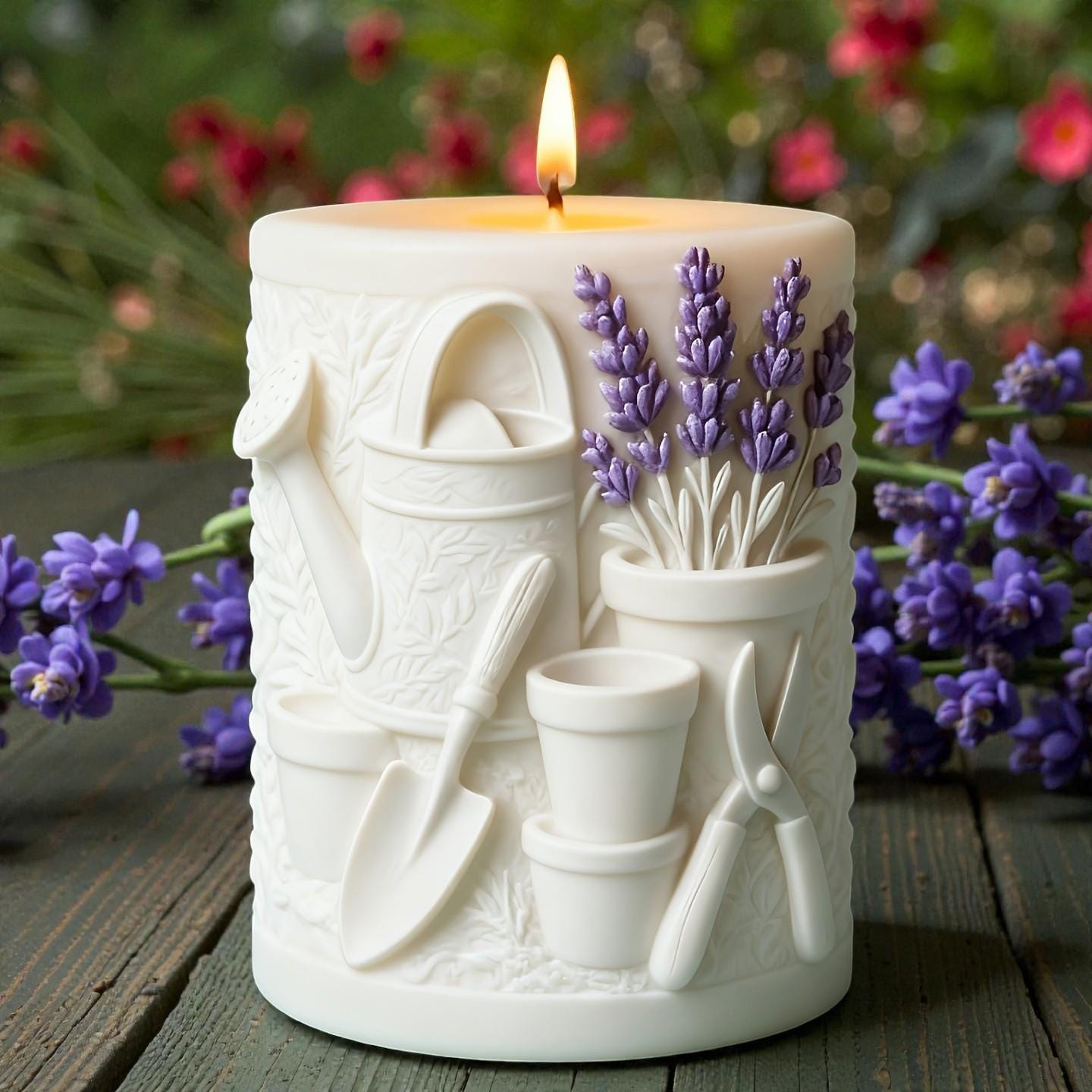 Kerzengießform Gärtnerkerze aus Silikon – Blumenkerze selber machen mit Sojawachs, Bienenwachs & Paraffin – Frühlings, Sommer, Osterdeko