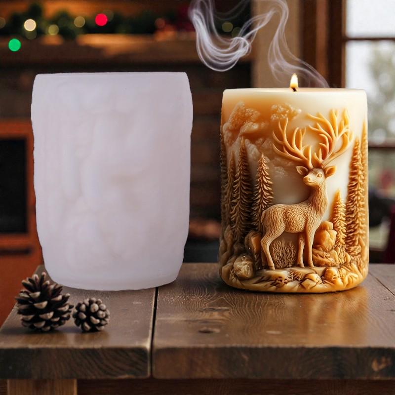 Kerzengießform Hirsch aus Silikon – 3D Kerzenform für DIY Kerzen, Winter & Weihnachtsdeko, Sojawachs/Bienenwachs