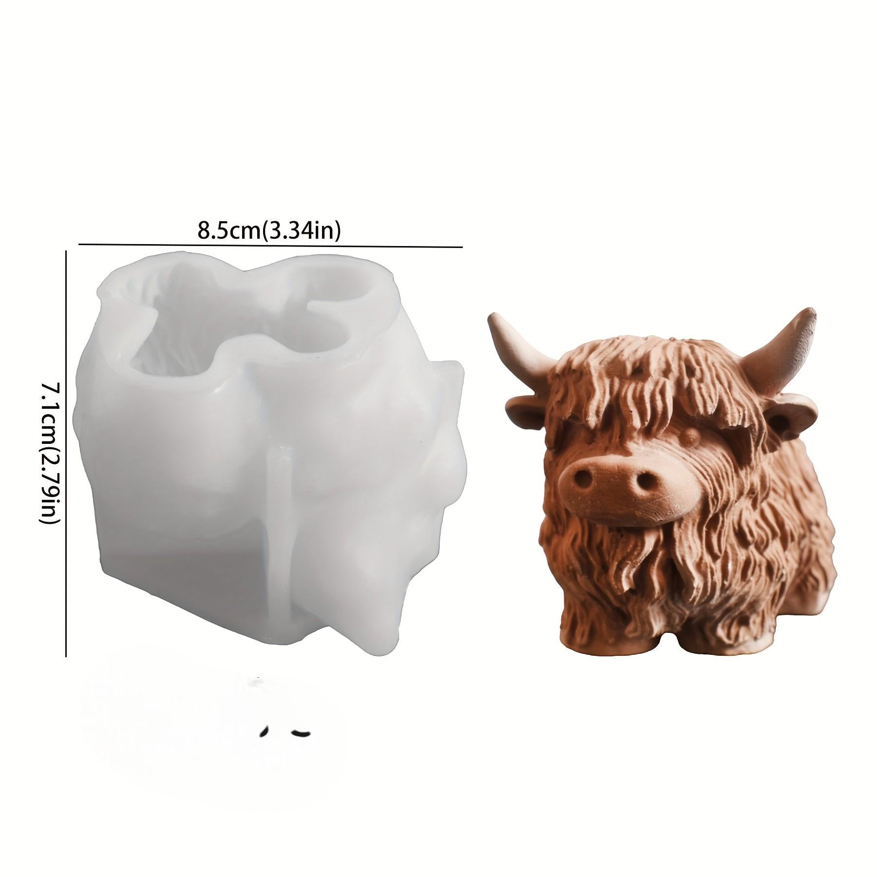 Silikon Kerzenform Highland Kuh 3D – Hochlandrind Kerzengießform für Sojawachs, Bienenwachs & Paraffin – DIY Kerzen selber machen