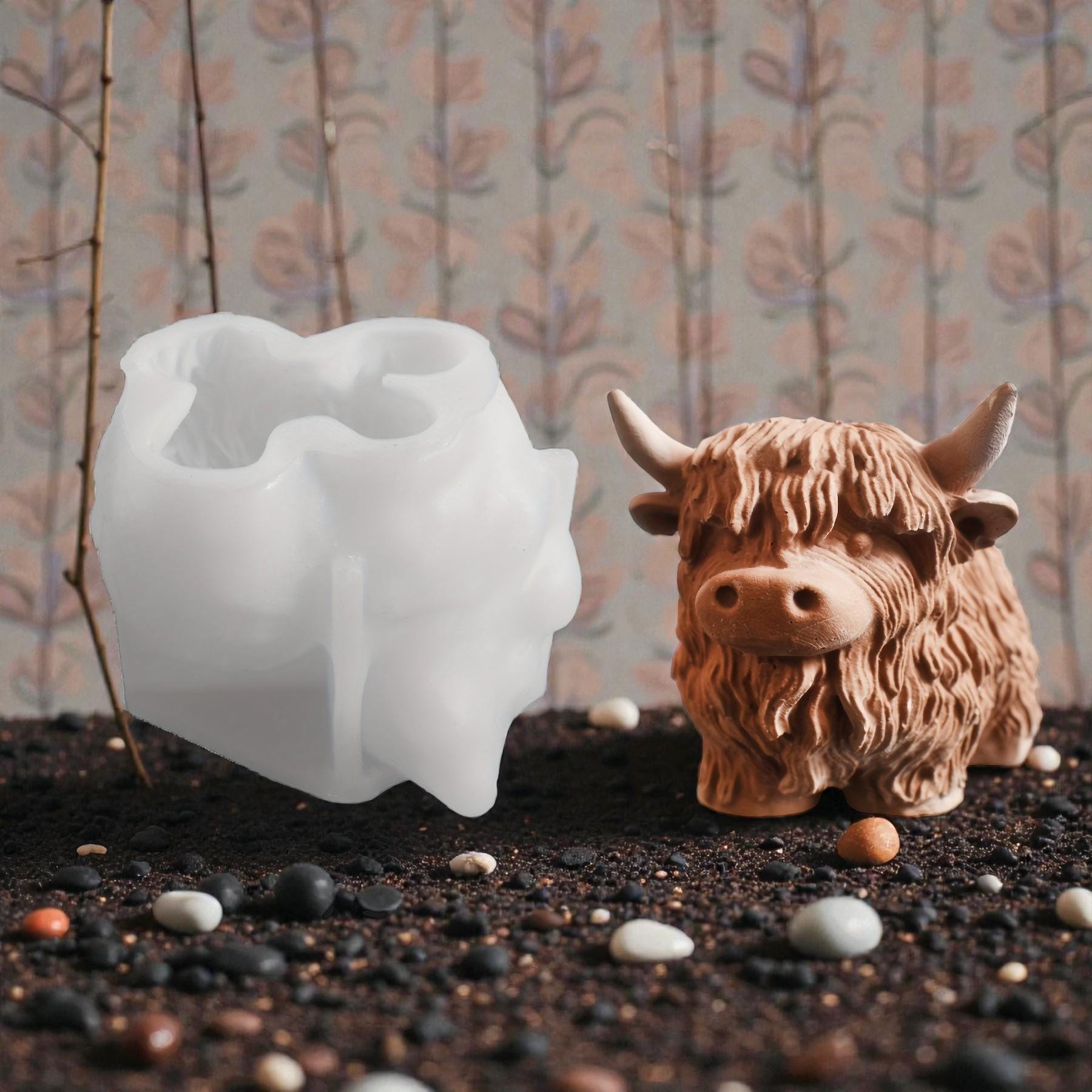 Silikon Kerzenform Highland Kuh 3D – Hochlandrind Kerzengießform für Sojawachs, Bienenwachs & Paraffin – DIY Kerzen selber machen