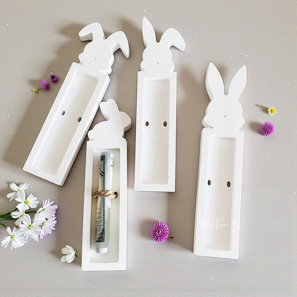 Silikonform Osterhase (4-fach) – Gießform Geschenkhalter für Schokoriegel & Geldgeschenk | Raysin/Keraflott