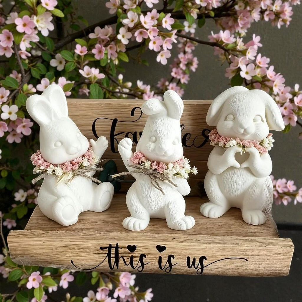 Silikon Gießform Osterhasen Familie Set (3 Formen) | Raysin & Keraflott Form | Hasenfiguren gießen | Osterdeko DIY