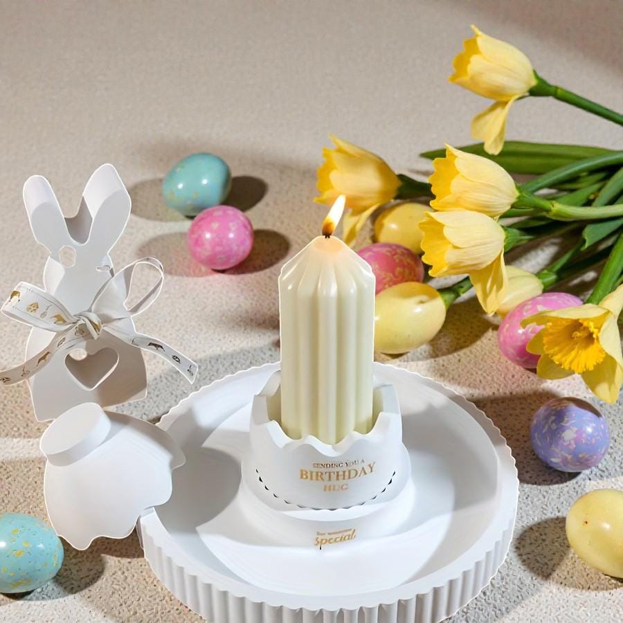 Silikon Gießform Set (4 Formen) – 2x Osterhase + Osternest/Schale + Becher/Ei-/Kerzenhalter – für Raysin & Keraflott – Osterdeko DIY