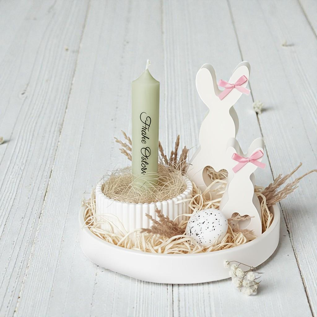 Silikon Gießformen Set 4teilig | Osterhase groß & klein + Schale/Nest + Eierbecher/ Kerzenhalter | Raysin Keraflott Form